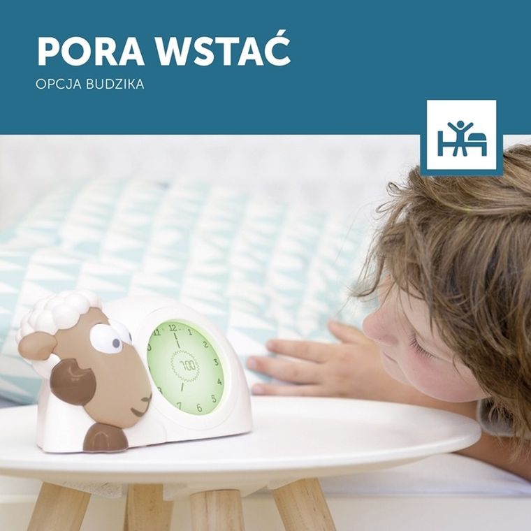 Zazu, Owca Sam, trener snu, zegarek z budzikiem, brown