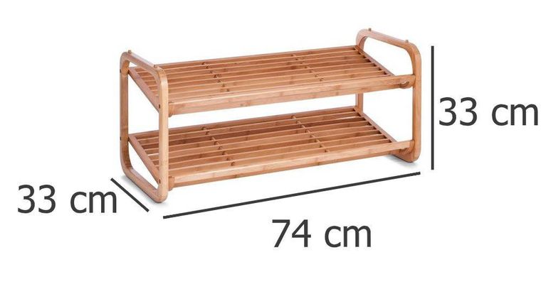 Zeller, bambusowy stojak na buty, 2 poziomy
