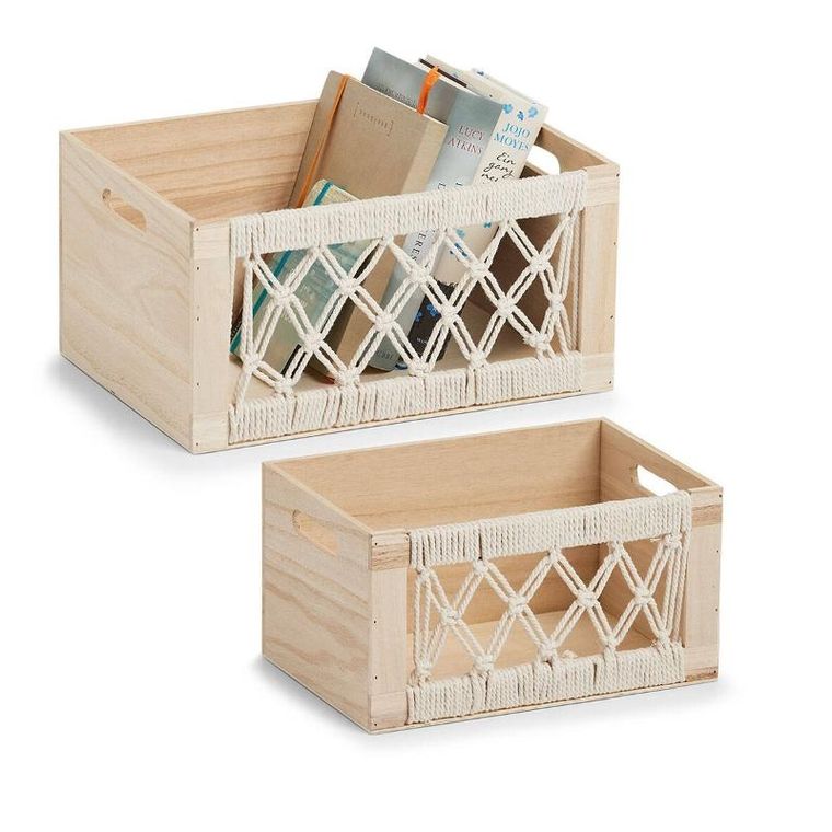 Zeller, Boho, drewniane pudełko z ażurowym frontem, 30-20-16 cm