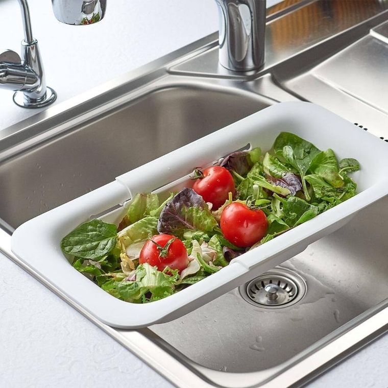 Zeller, durszlak na zlew z regulowaną szerokością, tworzywo sztuczne