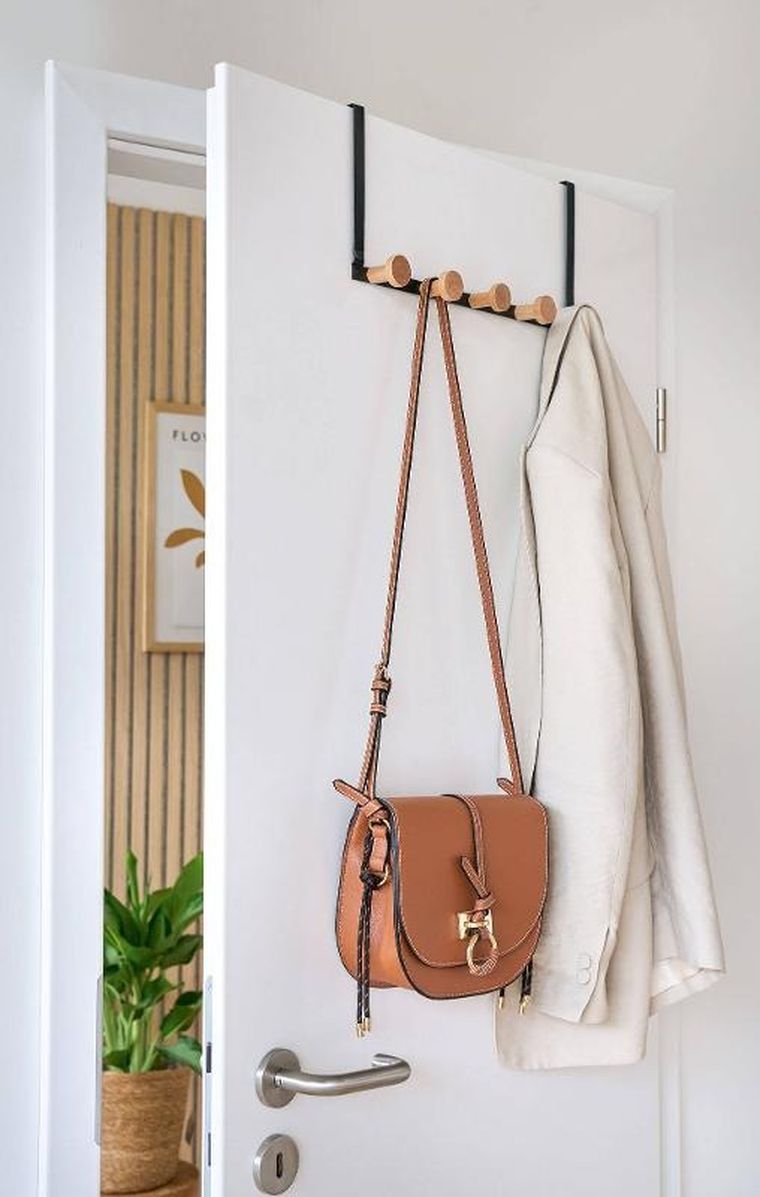 Zeller, metalowy wieszak na drzwi, 5 haczyków