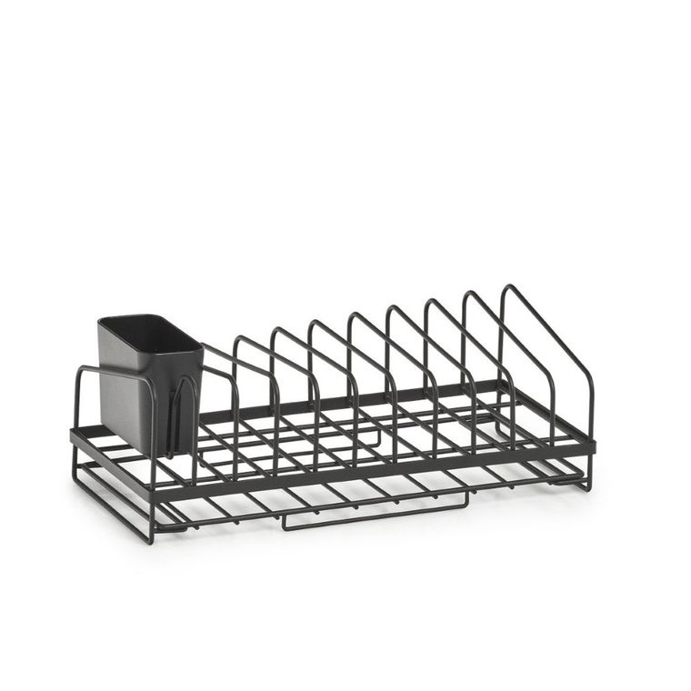 Zeller, ociekacz na naczynia z koszykiem na sztućce, metalowy