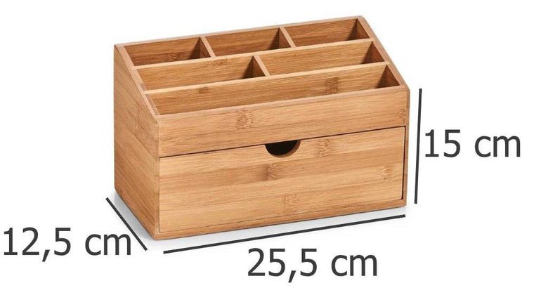 Zeller, organizer na kosmetyki, akcesoria biurowe, 7 przegródek, bambusowy