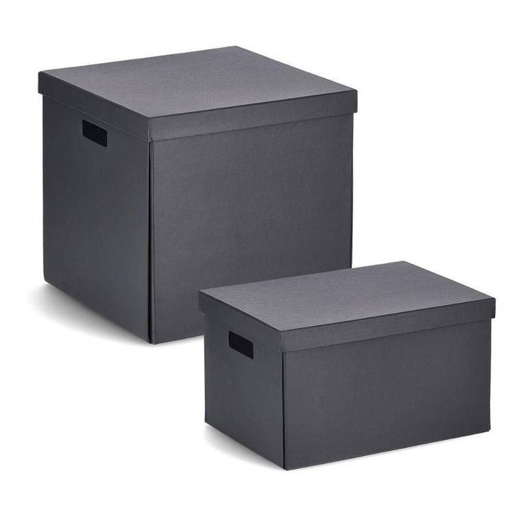 Zeller, pojemnik do przechowywania z pokrywką, karton z recyklingu, 25-35-20 cm