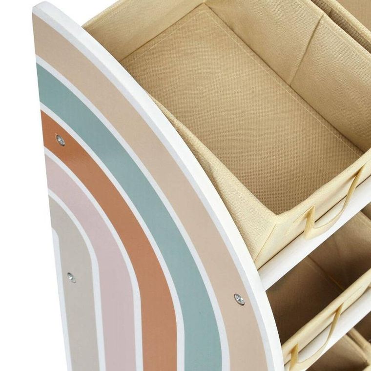 Zeller, regał dla dzieci z tekstylnymi pudełkami, Rainbow, mdf