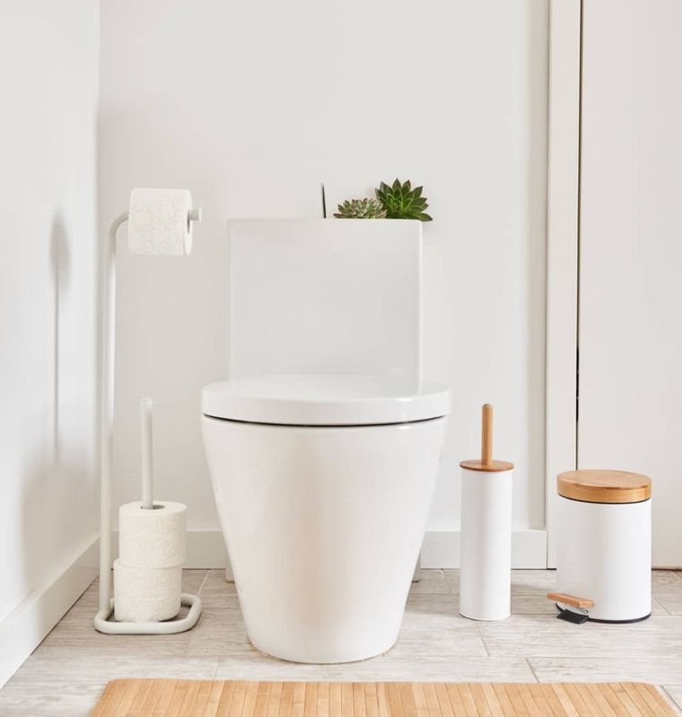 Zeller, stojak na papier toaletowy, biały, metalowy