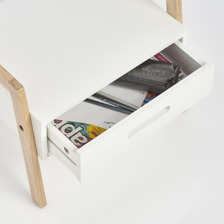 Zeller, stojak z półką i szufladką, 40-30-33 cm, biały