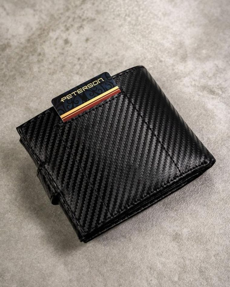 Zestaw prezentowy: Portfel, Brelok, czarny, Peterson