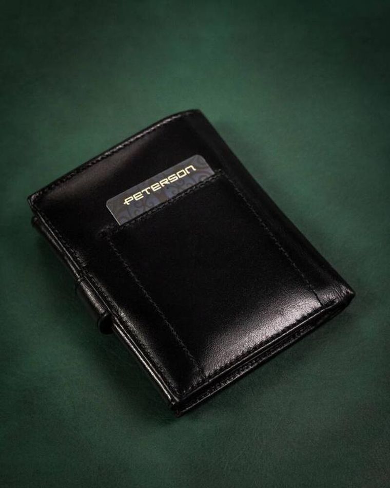 Zestaw prezentowy: Portfel skórzany, Brelok, czarny, Peterson