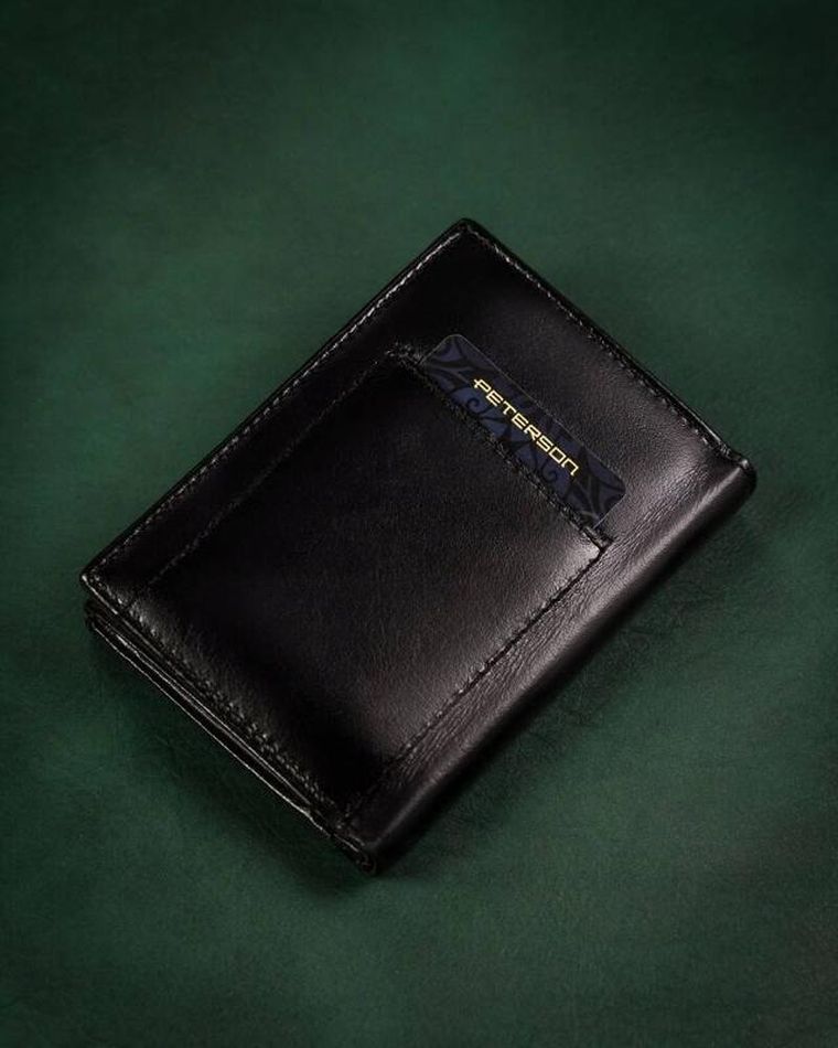 Zestaw prezentowy: Portfel skórzany, Brelok, czarny, Peterson