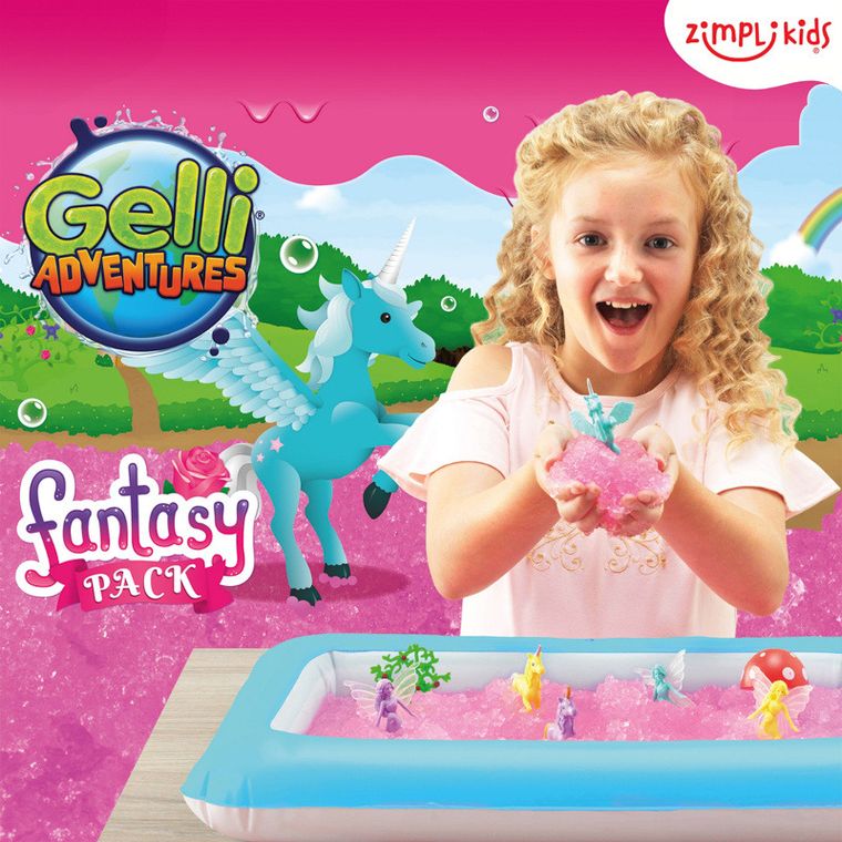 Zimpli Kids, Gelli Worlds Fantasy Pack, zestaw do tworzenia gelli z figurkami i tacą
