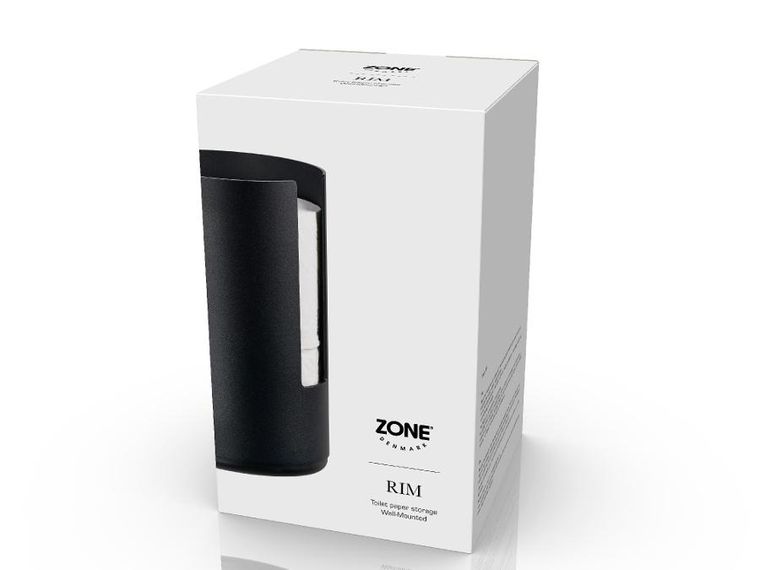 Zone Denmark, Rim, pojemnik ścienny na papier toaletowy, black