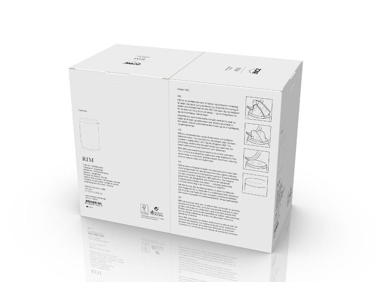 Zone Denmark, Rim, ścienny kosz łazienkowy, Black, 3,3l