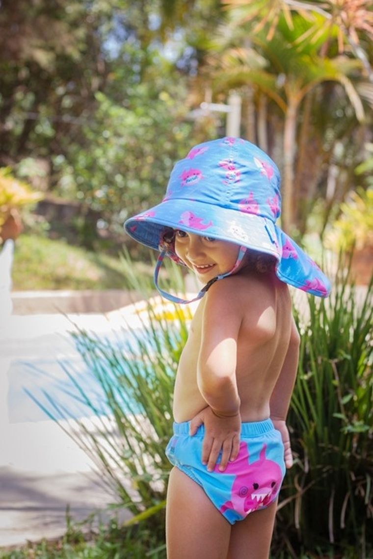 Zoocchini, pieluszka kąpielowa, różowy rekin, 2 szt.