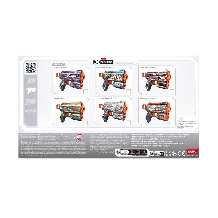 Zuru, X-Shot, Skins Flux, Striper, wyrzutnia, 8 strzałek