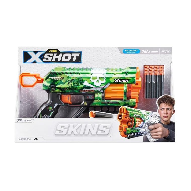 Zuru, X-Shot, Skins Griefer Camo, wyrzutnia, 12 strzałek