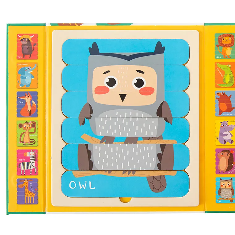 Zwierzęta, puzzle patyczki, układanka, 36 elementów