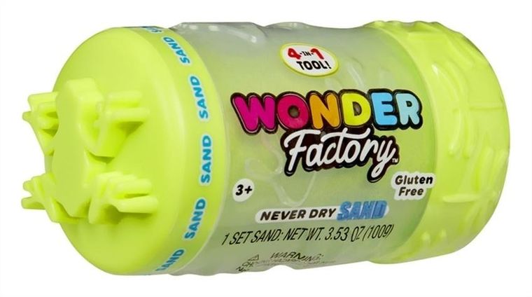 Wonder Factory, Never Dry Sand, piasek kinetyczny w tubie, 1 szt.