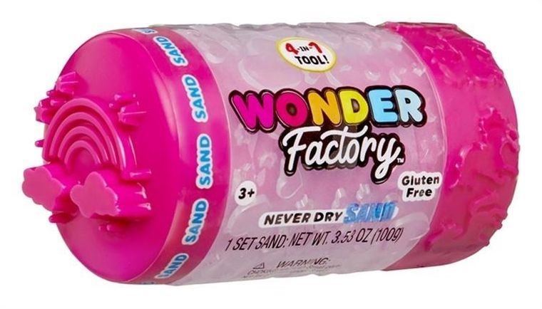 Wonder Factory, Never Dry Sand, piasek kinetyczny w tubie, 1 szt.
