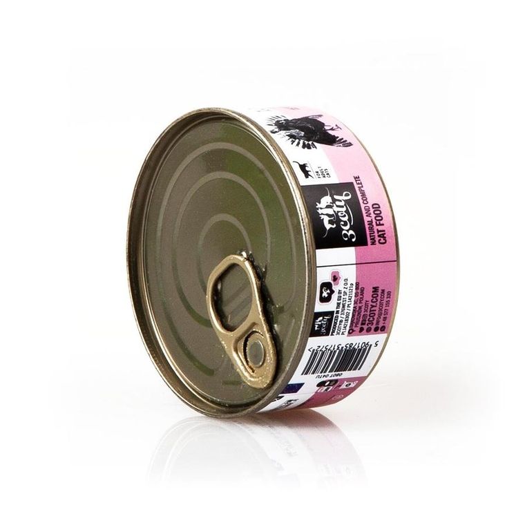 3coty, indyk, karma mokra dla dorosłych kotów, 80g