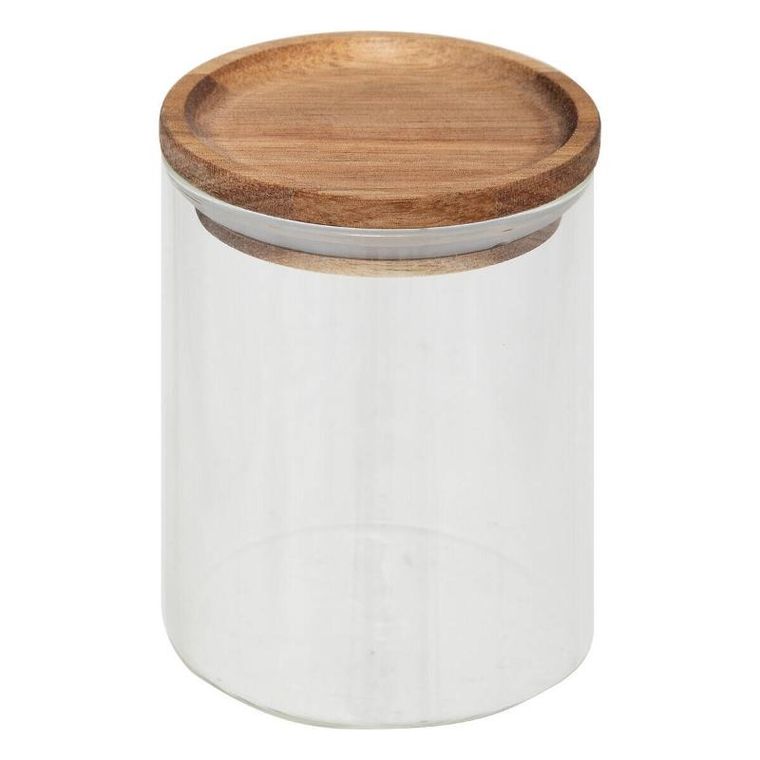 5five Simply Smart, Harmony, słoiki na przyprawy na drewnianej półce, 9 szt., 180 ml