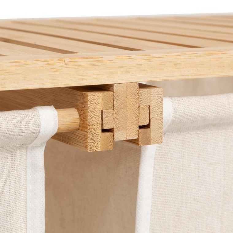 5five Simply Smart, regał bambusowy z koszem na pranie, Tidy box,, 72-33-109 cm
