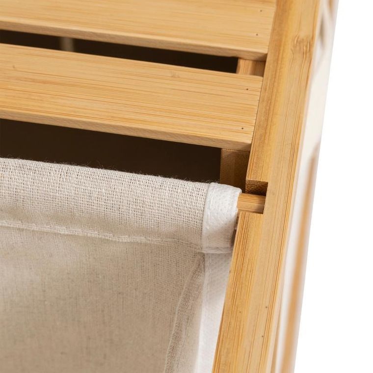5five Simply Smart, regał bambusowy z koszem na pranie, Tidy box, i pojemnikami, 66-33,3-78.5 cm