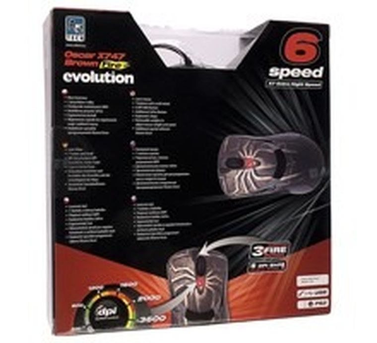 A4 Tech, mysz laserowa XGame Laser Evo X747 Brown Fire