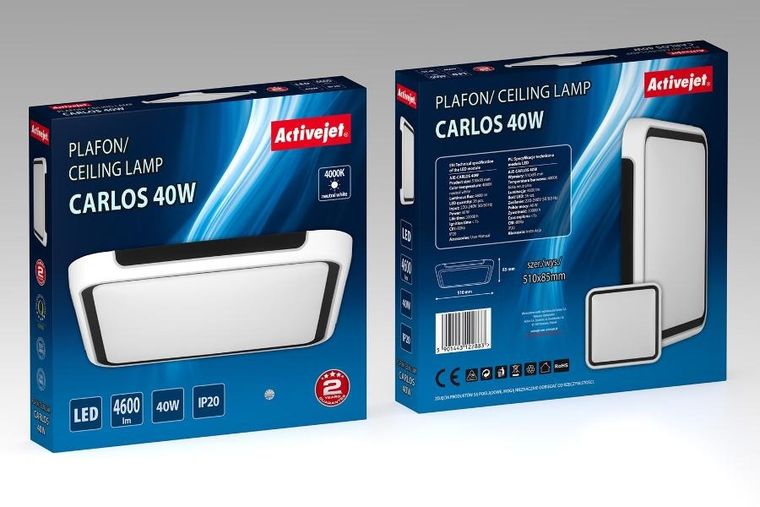 Activejet, Carlos, plafon LED, 40W