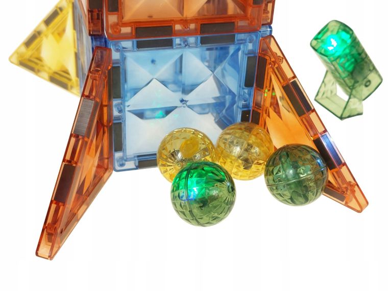 Adar, klocki magnetyczne ze światłem, 110 elementów