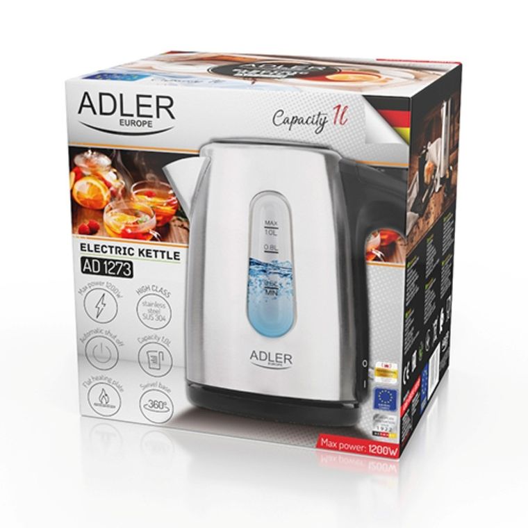 Adler, czajnik elektryczny AD 1273, 1200W, 1 l