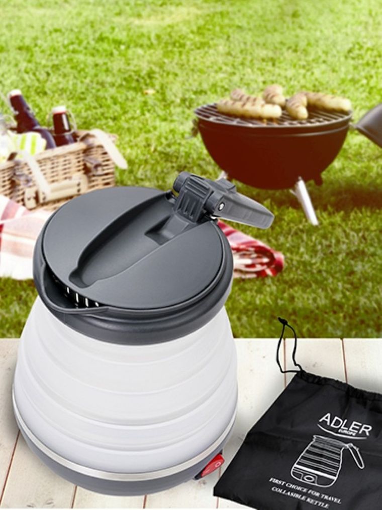 Adler, czajnik silikonowy, turystyczny, wtyczka UK, 0,6l, AD 1370UK