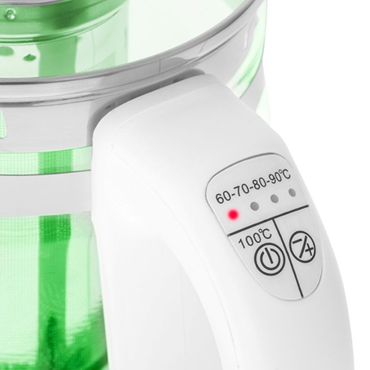 Adler, czajnik szklany, zaparzacz, regulacja temperatury, 1,5l, AD 1299