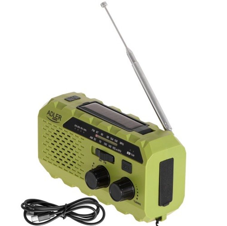 Adler, radio solarne z korbką ręczną
