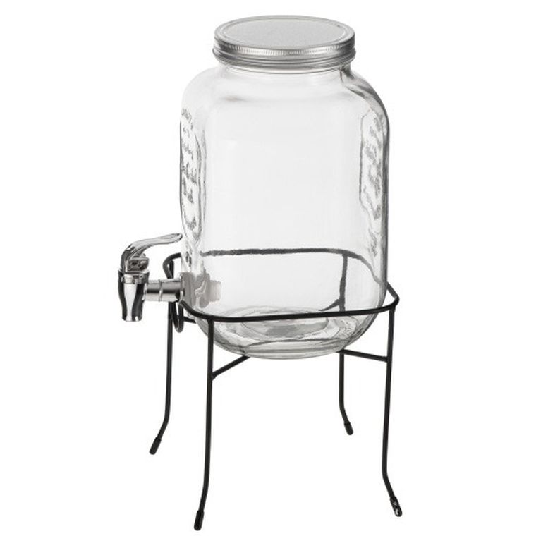 Adler, słój do napojów z kranikiem i stojakiem, szklany, 4l