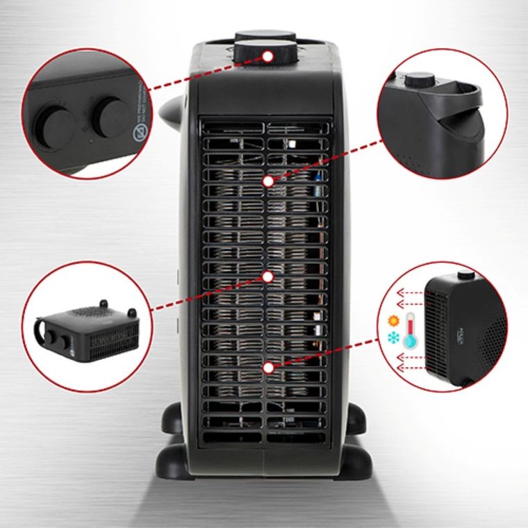 Adler, termowentylator, AD 7725, czarny