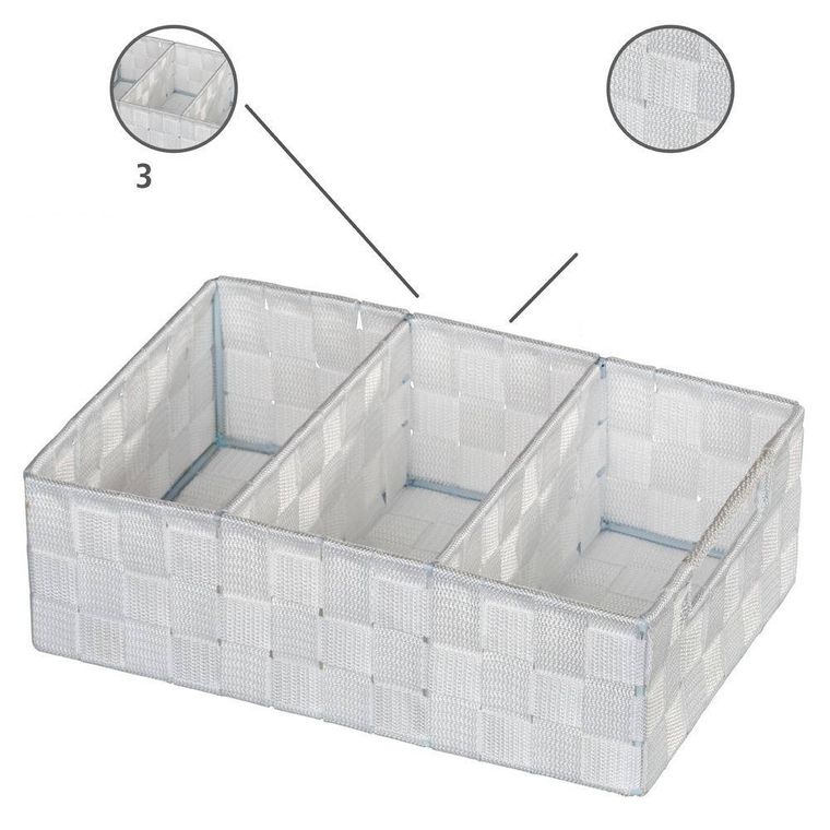 Adria, organizer, pojemnik łazienkowy, white