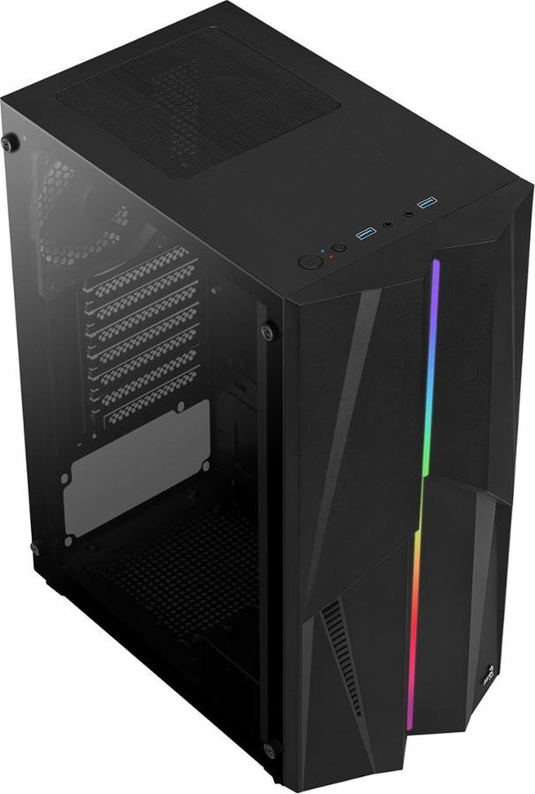 Aerocool, obudowa komputerowa, PGS Mecha-G-Bk-V1 Rgb, Czarna
