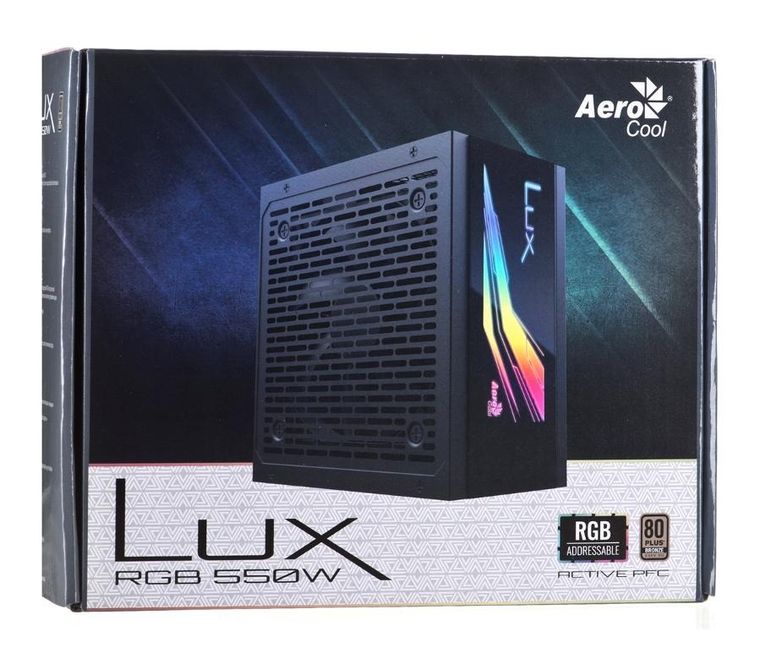 Aerocool, zasilacz, Lux Aeropgsluxrgb-550