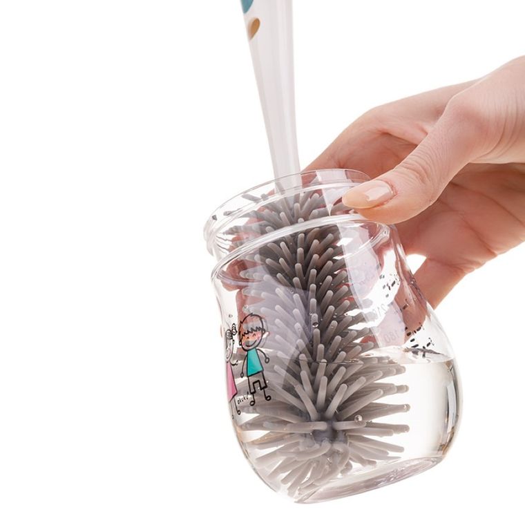 Akuku, szczoteczka silikonowa z podstawką