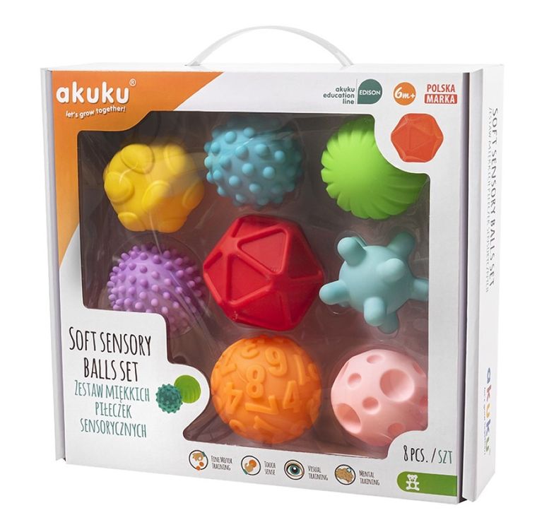 Akuku, zestaw piłeczek sensorycznych