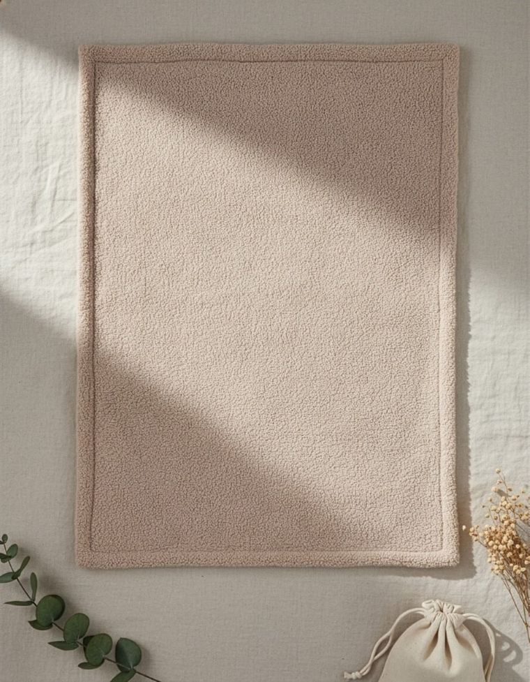 Albero Mio, Cotton Muślin & Boucle, kocyk boucle, karmel, 75-100 cm