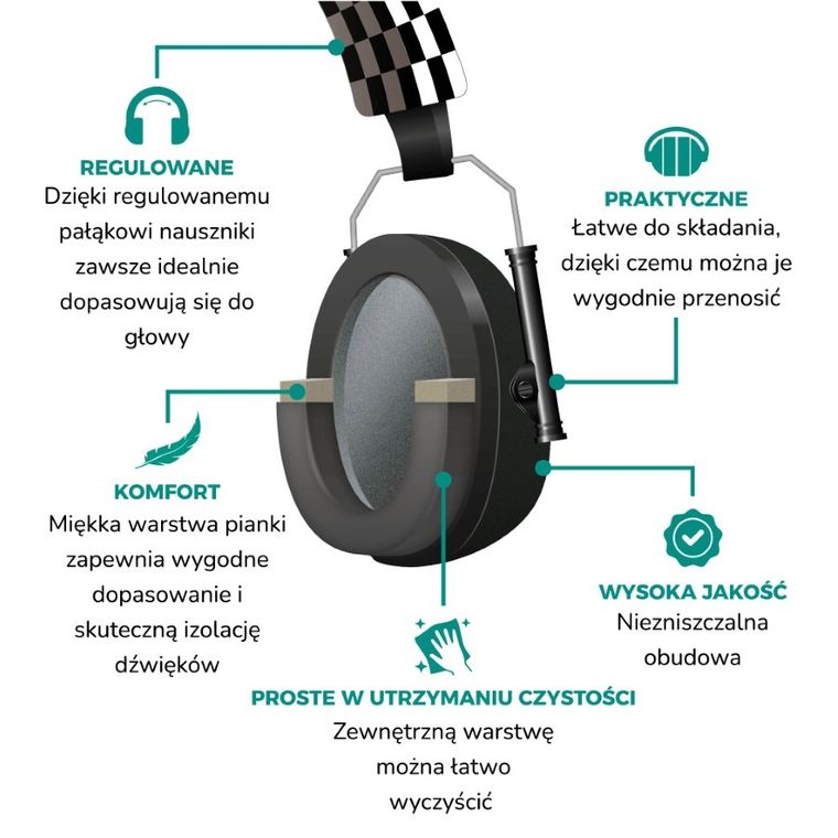 Alecto, BV-71, nauszniki wygłuszające dla dzieci, czarne