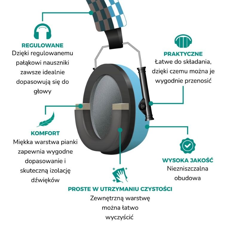 Alecto, BV-71, nauszniki wygłuszające dla dzieci, niebieskie