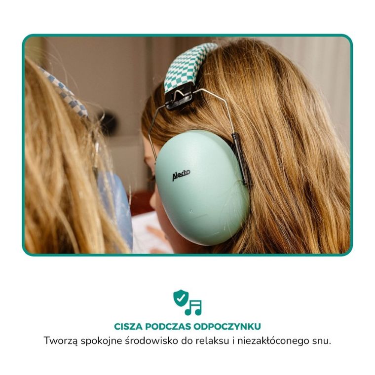 Alecto, BV-71, nauszniki wygłuszające dla dzieci, zielone