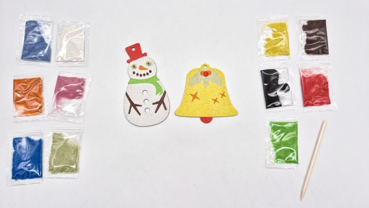 Alexander, Piaskowe Malowanki, Ozdoby na Choinkę: Bałwanek, zestaw kreatywny