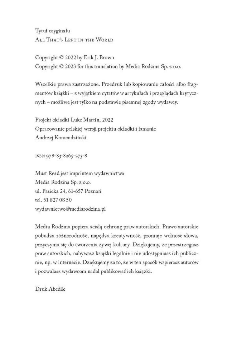 All That’s Left in the World. To, co zostaje po końcu świata