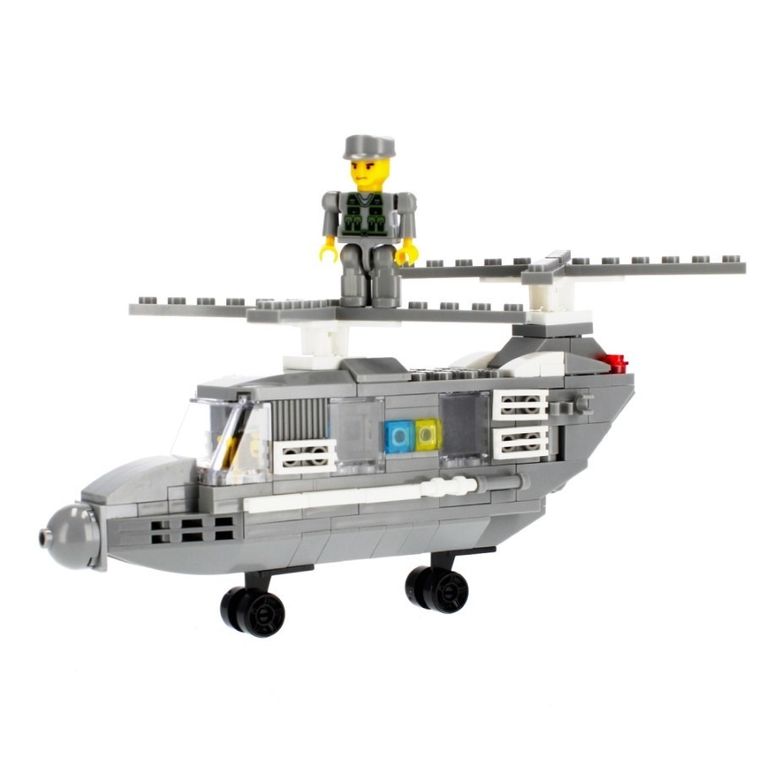Alleblox, helikopter wojskowy, klocki konstrukcyjne, 179 elementów