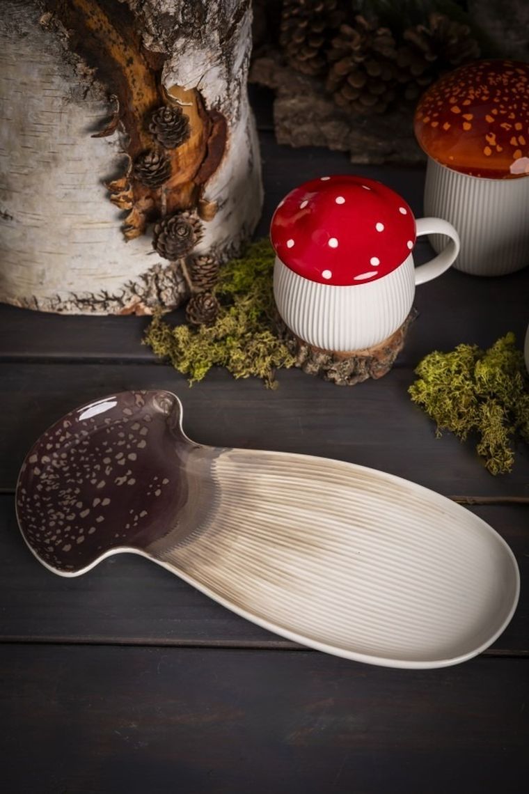 Altom Design, Pod kapeluszem, naczynie ceramiczne, grzybek, 33,5-16 cm