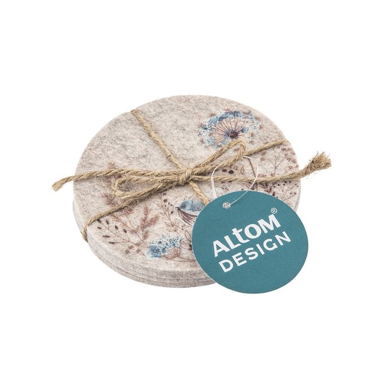 Altom Design, Serenity, podkładki filcowe, okrągłe, 10-10-0,3 cm, 4 szt.